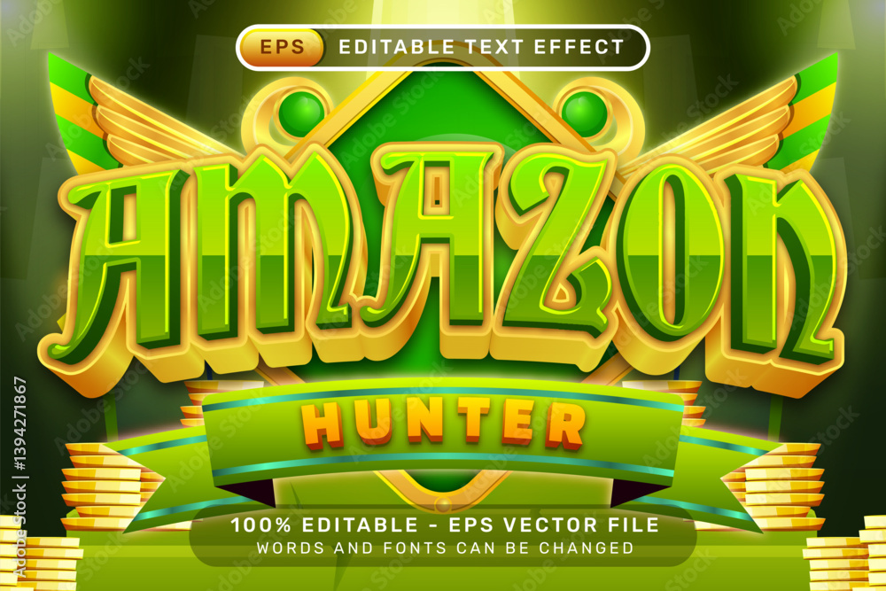 Poster hunter amazon 3d text effect and editable text effect