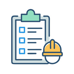 Clipboard with Checklist Construction Icon Design