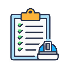 Clipboard with Checklist Construction Icon Design