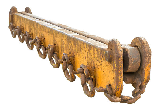 Rusty Chains on Metal Beam, Industrial