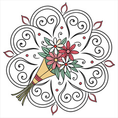 Colorful Mandala Design on White Background