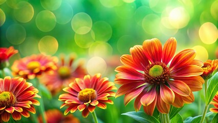 Fototapeta premium A Stunning Floral Design with a Green Accented Stripe Bokeh Background and Intricate Details A Vibrant Visual Feast