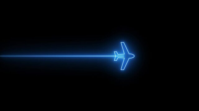 Simple plane icon flay icon animation concept,simple flat plane animation. Airplane line path animation, Travel on airplane location map.