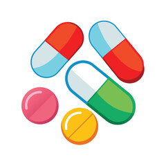 Capsules in blister packs vector art illustration
