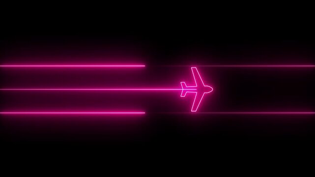 Simple plane icon flay icon animation concept,simple flat plane animation. Airplane line path animation, Travel on airplane location map.
