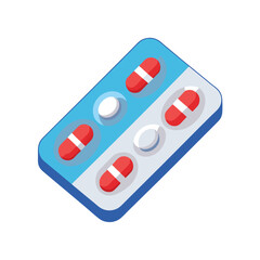 Capsules in blister packs vector art illustration