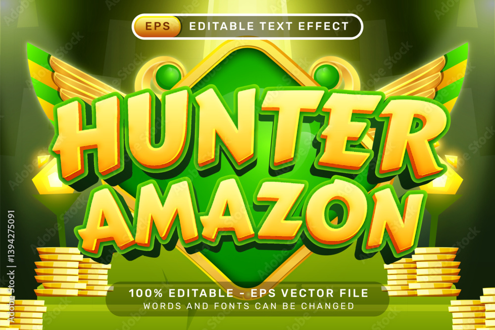 Poster hunter amazon 3d text effect and editable text effect