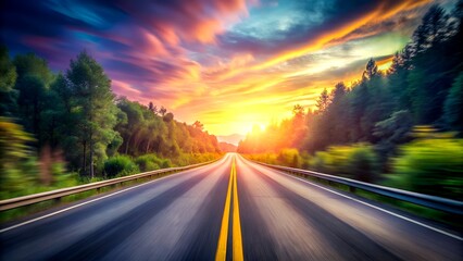 Fototapeta premium Road to the Sunset