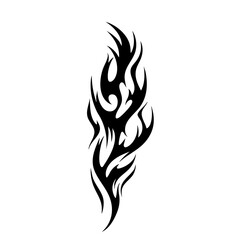Tribal Flame Tattoo Design &ndash; Bold Black Ink Abstract Fire Motif for Body Art, Symbol of Energy, Strength, and Transformation
