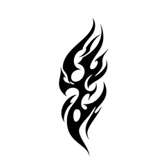 Tribal Flame Tattoo Design – Bold Black Ink Abstract Fire Motif for Body Art, Symbol of Energy, Strength, and Transformation