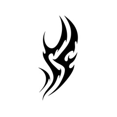 Tribal Flame Tattoo Design – Bold Black Ink Abstract Fire Motif for Body Art, Symbol of Energy, Strength, and Transformation
