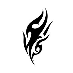 Flaming Tribal Tattoo Design Logo Dynamic Black Abstract Artwork Symbolizing Energy, Freedom, and Fierce Passion