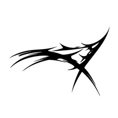 Abstract Tribal Tattoo Design Logo Sharp Black Ink Symbol with Edgy Spikes and Modern Tribal Art Style for Ink Inspiration and Graphic Design Elements