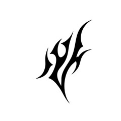 Tribal Flame Tattoo Design – Bold Black Ink Abstract Fire Motif for Body Art, Symbol of Energy, Strength, and Transformation