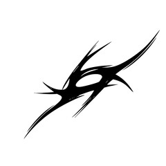 Abstract Tribal Tattoo Design Logo Sharp Black Ink Symbol with Edgy Spikes and Modern Tribal Art Style for Ink Inspiration and Graphic Design Elements