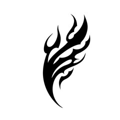 Tribal Flame Tattoo Design – Bold Black Ink Abstract Fire Motif for Body Art, Symbol of Energy, Strength, and Transformation