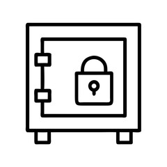 Closed Safe Security Box Icon Design
