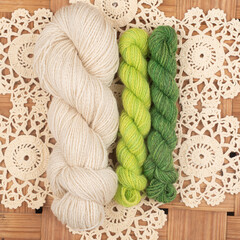 Three skeins of wool yarn