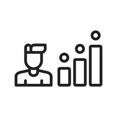 Candidate Stats icon vector image. Suitable for mobile apps, web apps and print media.