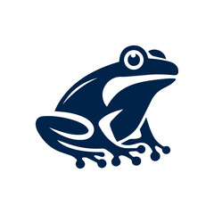 Frog on a white background & vector illustration