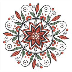 Colorful Mandala Design on White Background