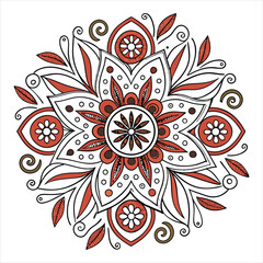 Colorful Mandala Design on White Background