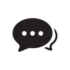 black and white speech bubble. Vector Illustration