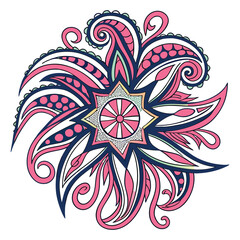 Colorful Mandala Design on White Background