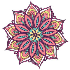 Colorful Mandala Design on White Background