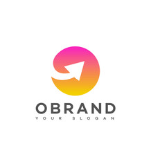 Modern Brand Logo Design Gradient Circle Arrow Forward