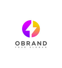Modern Gradient Circle Arrow Brand Logo Design Template