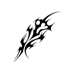 Spiked and Pierced Tribal Tattoo Design Logo Fierce Black Abstract Artwork Symbolizing Strength, Protection, and Raw Energy