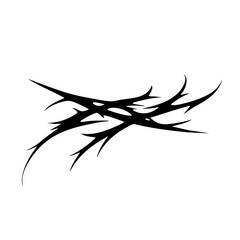 Abstract Tribal Tattoo Design Logo Sharp Black Ink Symbol with Edgy Spikes and Modern Tribal Art Style for Ink Inspiration and Graphic Design Elements