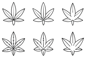 Senecio Leaf Line Art Elegant Sketch for Nature Illustration  