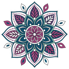 Colorful Mandala Design on White Background