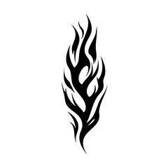 Tribal Flame Tattoo Design –Bold Black Symbol Logo Design Illustration tattoo Inner Strength in Abstract Ink Art