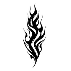 Tribal Flame Tattoo Design –Bold Black Symbol Logo Design Illustration tattoo Inner Strength in Abstract Ink Art
