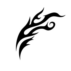 Obraz premium Flaming Tribal Tattoo Design Logo Dynamic Black Abstract Artwork Symbolizing Energy, Freedom, and Fierce Passion