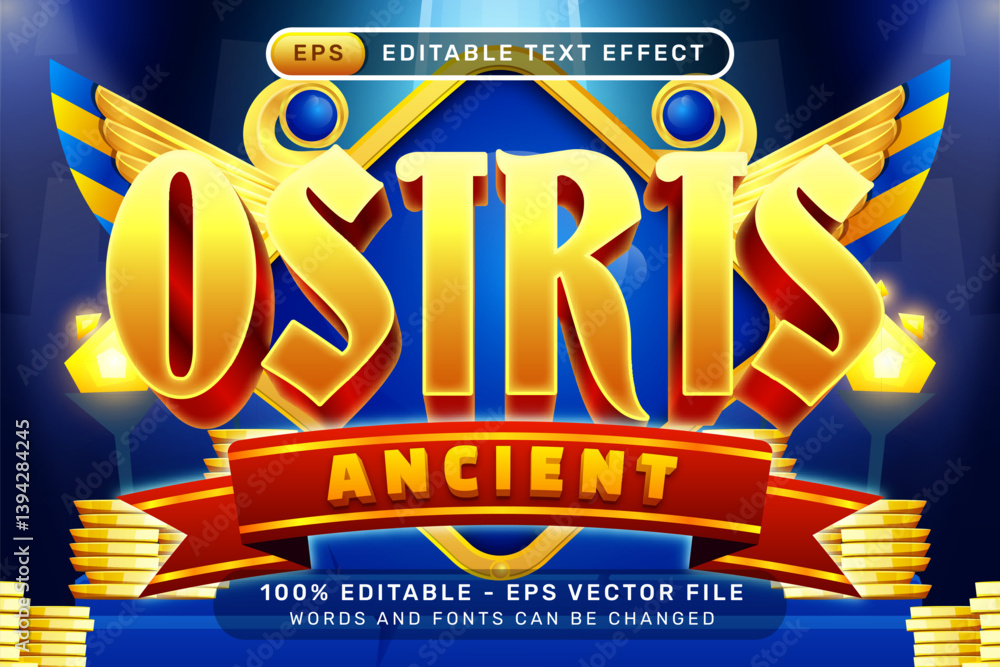 Poster osiris ancient 3d text effect and editable text effect