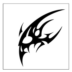 Flaming Tribal Tattoo Design Logo Dynamic Black Abstract Artwork Symbolizing Energy, Freedom, and Fierce Passion