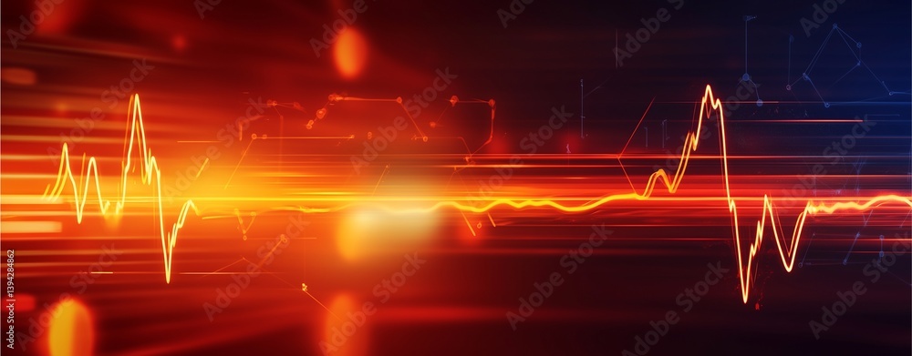 Poster dynamic waveform: a visually striking representation of sound waves, energy, and data.