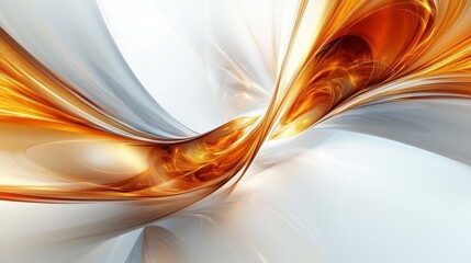 Abstract Gold and White Swirling Background