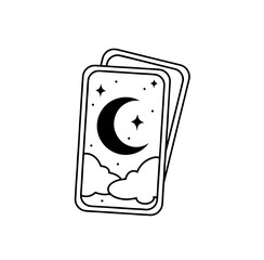 Mystical moon, stars tarot cards with celestial symbols, divination, astrology, fortune telling, esoteric spiritual guidance through cosmic imagery, metaphysical practice. space cards, esotericism

