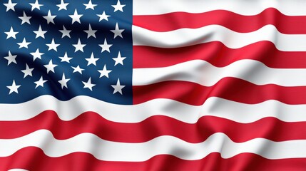 Obraz premium A detailed representation of the American flag, featuring red and white stripes with a blue field adorned with white stars.