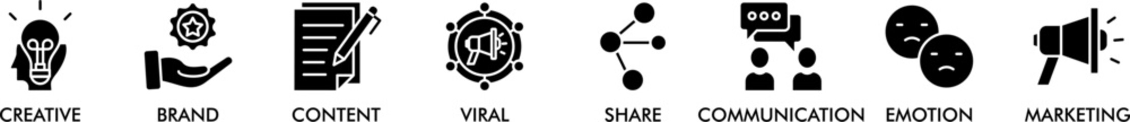 Storytelling banner web icon vector illustration concept with icon of creative, brand, content, marketing, communication, viral, emotion, and share