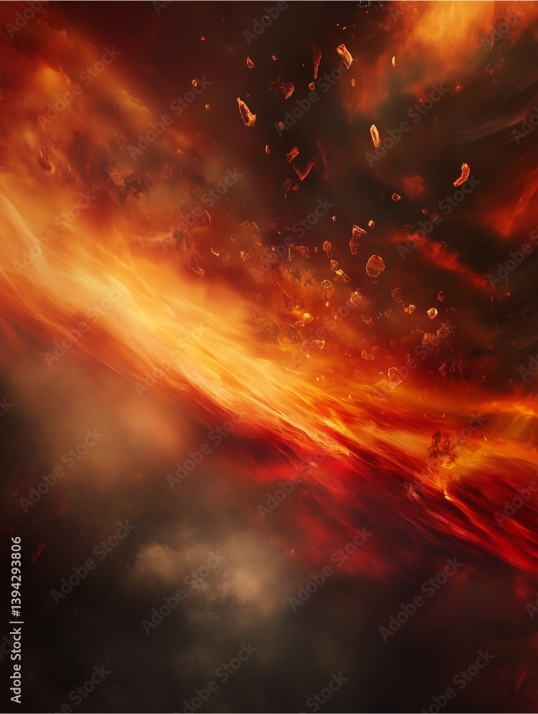 Aufkleber fiery celestial display: a vibrant display of celestial fury with a captivating red-orange palette, 