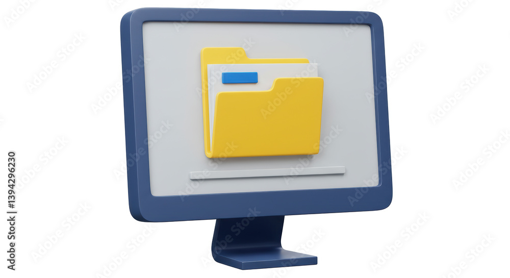 Poster isolated folder on computer screen