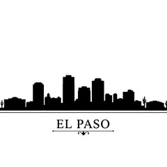 Fototapeta premium El Paso Skyline Silhouette Texas Desert Cityscape.