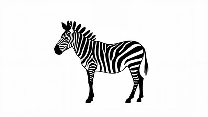 Fototapeta premium Zebra standing on a white background 