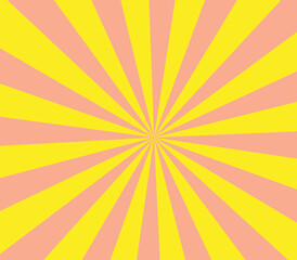 retro sunburst background with rays, red and yellow rays